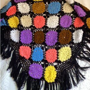 vintage granny square poncho